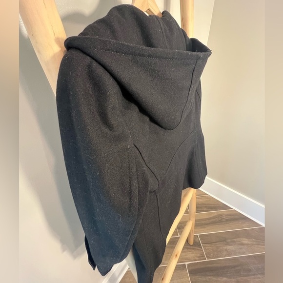Nine West size 8 Women's hooded Black Double-Breasted Peacoat Coat - Picture 3 of 7